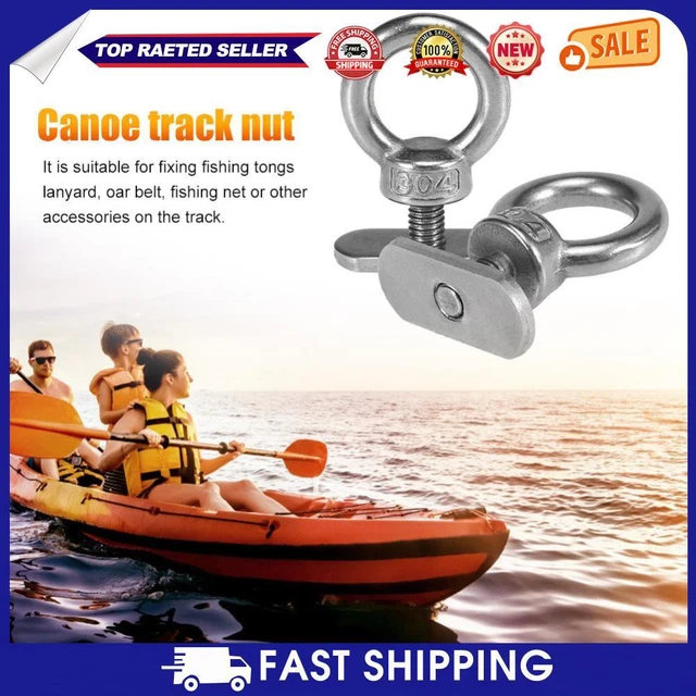 HOT 2pcs Threads Kayak Rail Track Screw Nuts Stainless Steel Canoe Outdoor Faste