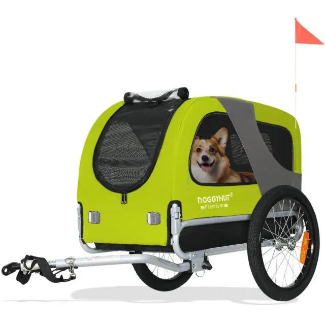 DOGGYHUT® Premium MEDIUM rimorchio per cani rimorchio per bicicletta per cani senza jogger