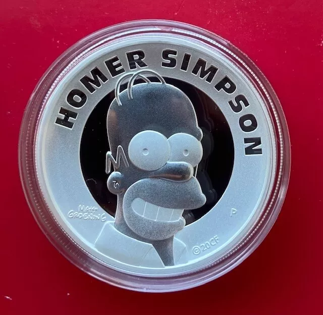 2 Dollar The Simpsons™ - Homer Simpson High Relief Tuvalu 2 oz Silber PP 2021