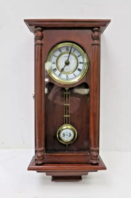President Quartz Wooden Small Grandfather Pendulum Style Clock Wall WORKING