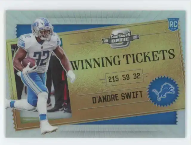 D'Andre Swift 2020 Panini Contenders Optic Winning Tickets RC #WT22 Detroit