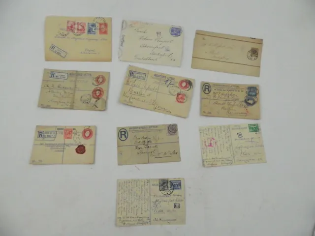 10 Ganzsachen Postkarten Umschläge mit Briefmarken aus alten Zeiten K-2582