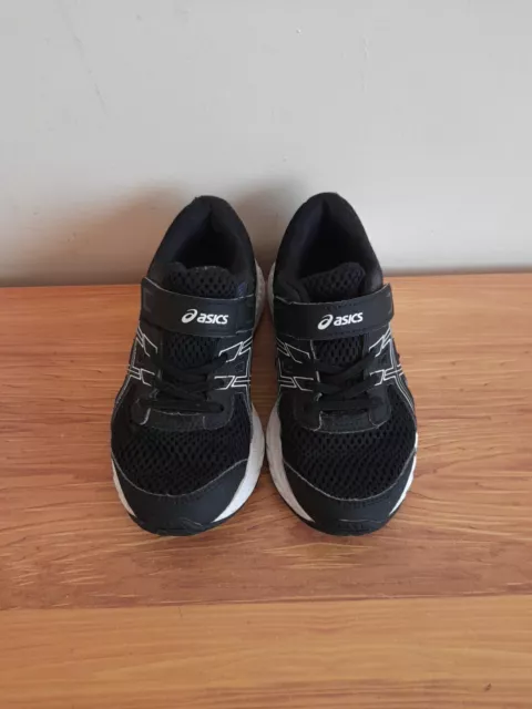 ASICS Kids Contend 6 Trainers Black White UK Size  K12  1014A087