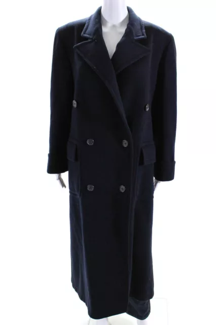 Polo Ralph Lauren Womens Double Breasted Pointed Lapel Long Coat Navy Size 6