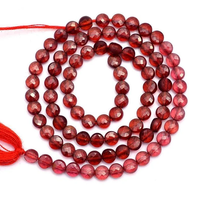 Naturel AAA Rouge Grenat Gemme 3mm-4m Pièce Forme Checker Coupe Facettes Perles