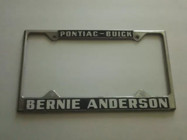 Bernie Anderson Pontiac Buick Dealership License Plate Frame Metal Embossed tag