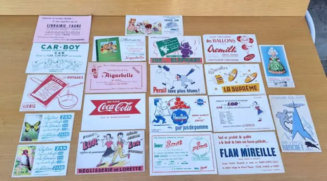 N°5) Lot De 20 Buvards Anciens Publicitaire,Coca-Cola,Chocolat,Reglisse,Liebig..