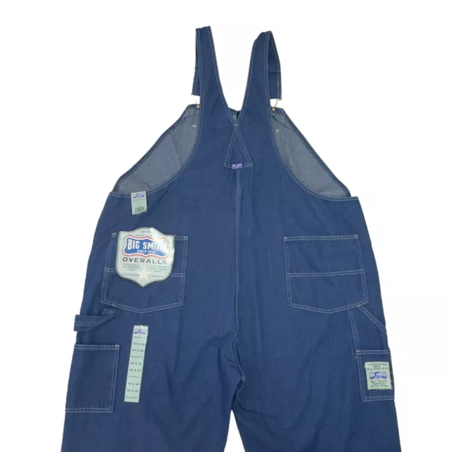 BIG SMITH BLUE Denim Jeans Farm Overalls 50 x 30 Relax Fit $99.99 ...