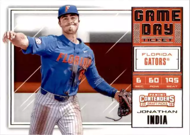 2018 Panini Contenders Draft Picks Game Day Tickets Jonathan India Florida
