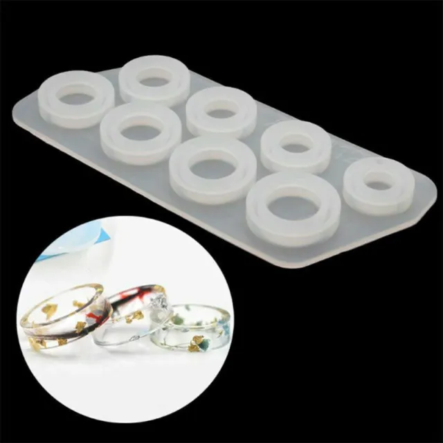 DIY Silicone Assorted Ring Size Epoxy Molds for Resin Jewelry Making Craft SET