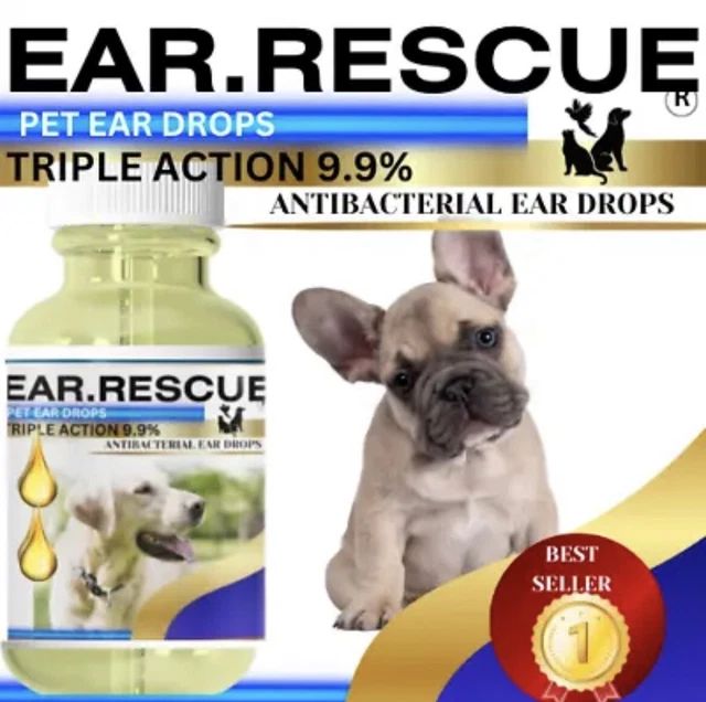 VET STRENGTH DOG Ear Infection Drops STOP Shaking Itching Ears Mites