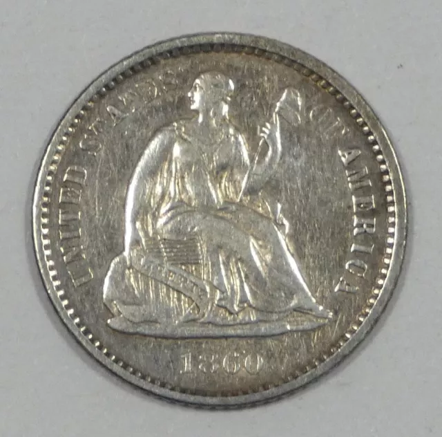 BARGAIN 1860-O Liberty Seated Half Dime EXTRA FINE Silver 5c