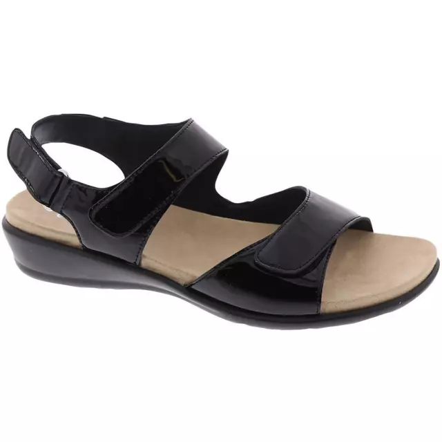 Easy Spirit Womens Hartwell Black Wedge Sandals Shoes 11 Narrow (AA,N) BHFO 8956