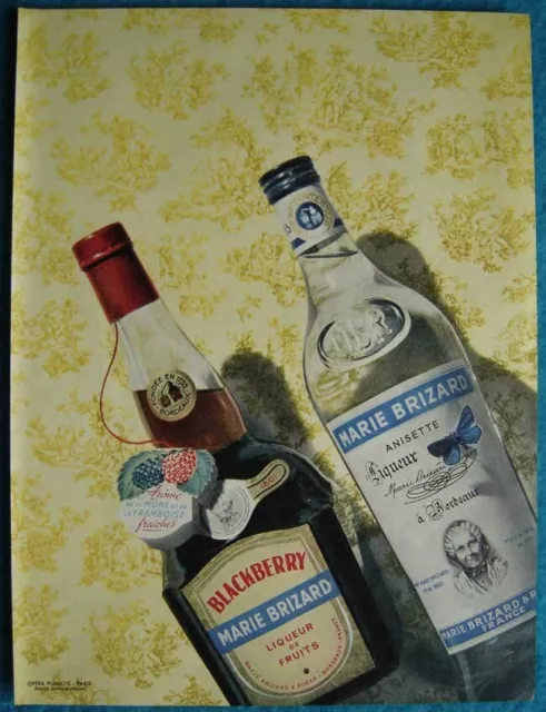 Publicité Papier - Liqueur MARIE BRIZARD de 1956