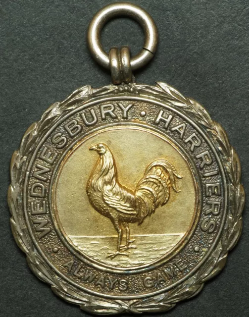 GEFLÜGEL: Silber-Medaille. "HAHN" - SPORTVEREIN WEDNESBURY HARRIERS / ENGLAND.