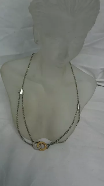 Stunning Movado sterling 925 18k interlocking diamond necklace Stunning Movado sterling 925 18k interlocking diamond necklace