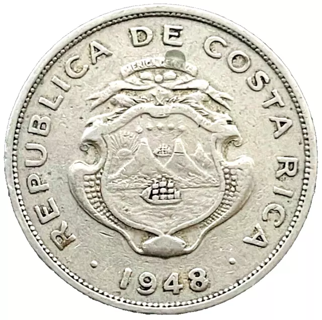 1948 Costa Rica Coin 50 Centimos KM# 176 Island Coins EXACT COIN SHOWN FREE SHIP