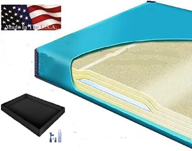 90% Lumbar Support Waveless Waterbed Mattress Liner Fill Drain Conditioner Kit