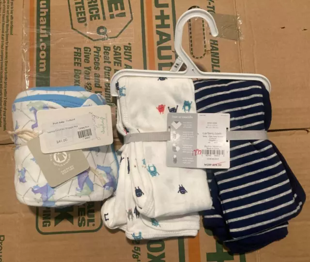 Set of 3 Carter's Baby Wraps & Swaddles 1 Organic *BRAND NEW*