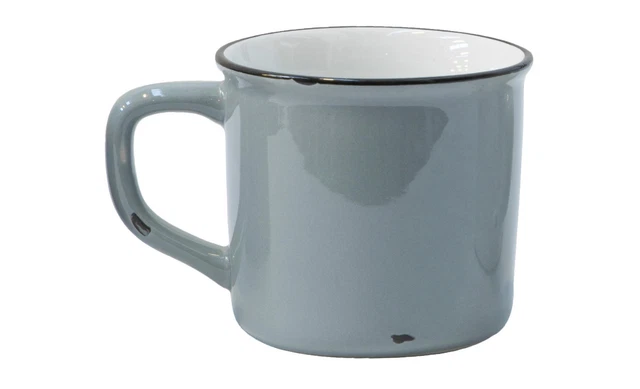 Ensemble tasse à thé en céramique émaillée - Glaçure - Gris - Design