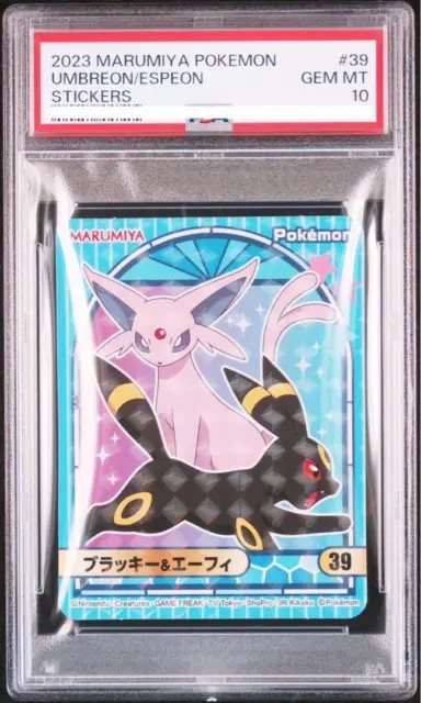 Pegatina PSA10 Umbreon Espeon Marumiya tarjeta de Pokémon japonesa
