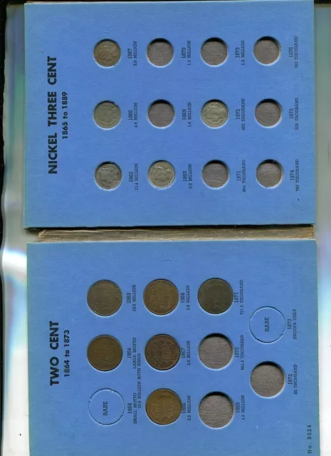 1864 - 1874 Two + Threen Cent Piece Type Coin Lot Of 11 Different 8084R