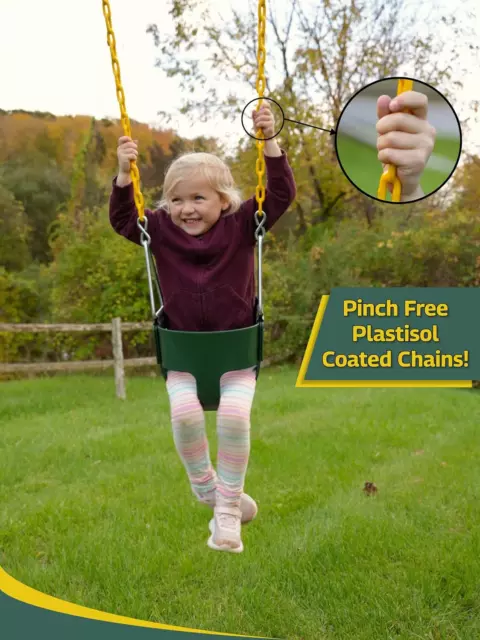 Heavy-Duty High Back Full Bucket Toddler Swing Seat | Coated Swing Chains Fully 2