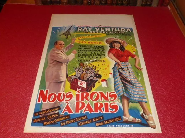 Cinema Cartel OEM Belga - We Irons Con Paris F. . Asociación 1950 Ray Ventura