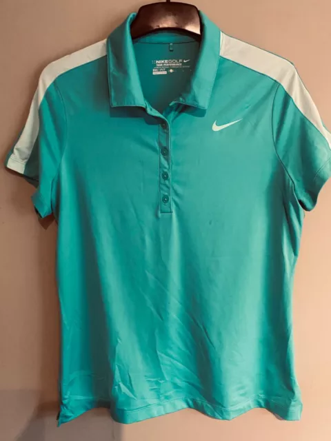 NIKE Golf Green Polo Size Large (14) Dri-Fit