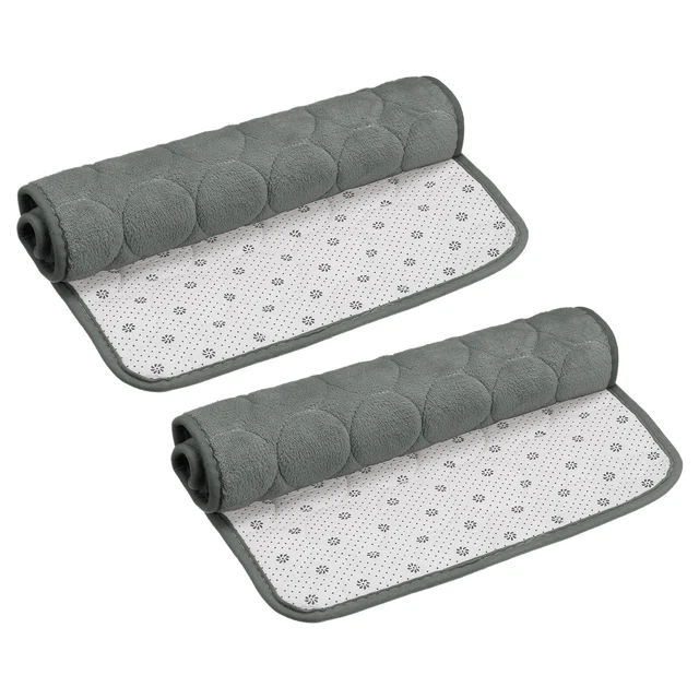 Tappetino bagno memory foam 2 pz, 15,7"" x 24"" tappetino doccia bagno pile corallo - grigio