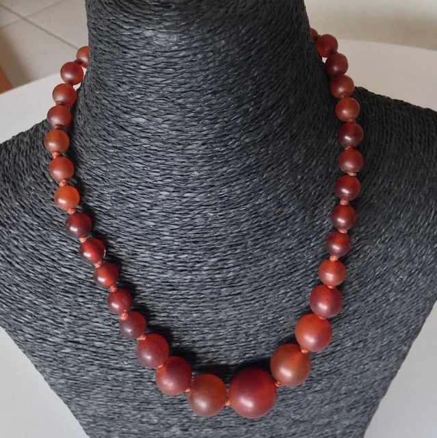 Collier Vintage En Perles D'ambre Baltique - Bijou Ancien De Collection En Bon état