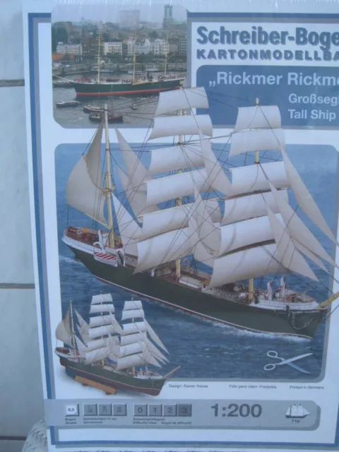 Rickmer Rickmers Segelboot  Schiff Kartonbausatz *NEU* Schreiber- Bastelbogen