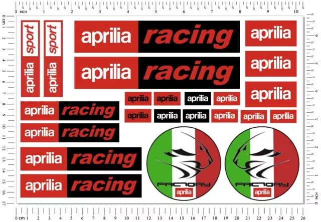 Aprilia Racing Motorcycle Stickers Set RSV RSV4 Tuono RS Laminated Bike Decals