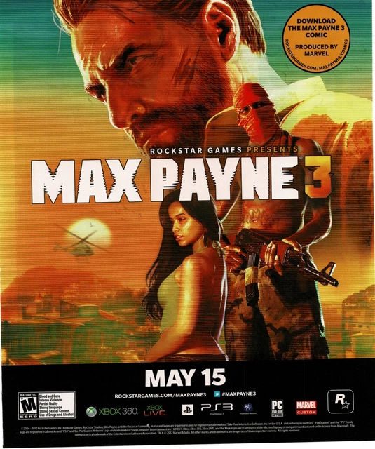 2012 Max Payne 3 Video Game Vintage Print Ad