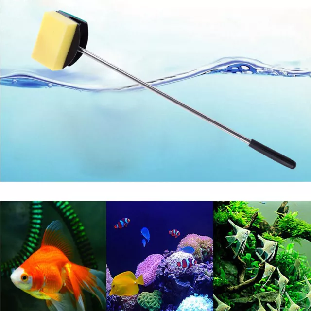 Aquarium Fish Tank Cleaning Tool Algae Scraper Sponge Brush Glass Cleaner Home;