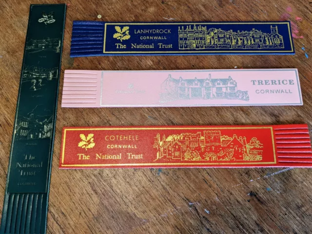 National Trust in Cornwall 🏫🏫🏫 Vintage Leather Bookmark Bundle GVC!! C6