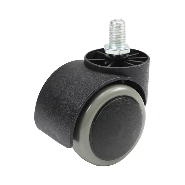 2-Inch Wheel Diameter Office Chair Swivel Caster Twin Wheel Pulley Threaded Stem