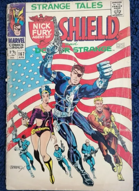 STRANGE TALES #167 - ICONIC STERANKO COVER - Marvel Comics 1967 - VB 1.8 2