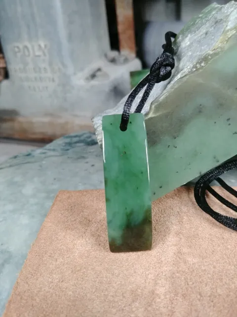 Siberian Jade Pendant Bead x from rough nephrite jade slab Jade Pendant