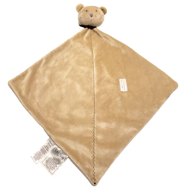 Carters Precious Firsts Brown Teddy Bear Security Blanket Lovey w/ Rattle 13x13