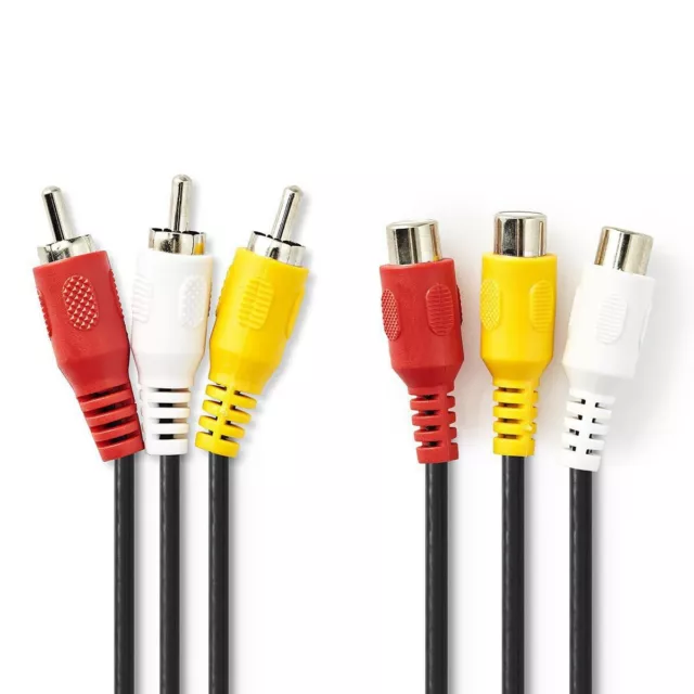 5m Videokabel Composite RCA Verlängerung Cinch Audio Video AV TV Kabel NED