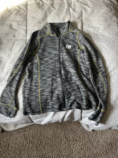 Women’s Kyle Busch Grey Zip Sweatshirt/ Jacket Over The Wall Size Large #18 MMS