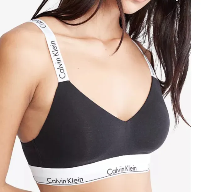 Calvin Klein Modern Cotton Crossback Unlined Bralette Black Underwear QF5980-001