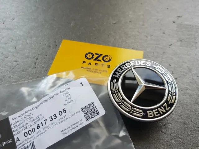 Genuine Mercedes-Benz W204 W205 W212 W213 Hood Badge Black Emblem  A0008173305