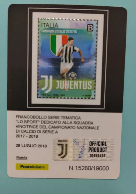 Poste Italiane Tessera Filatelica JUVENTUS MY7H N. 15280 di 19000