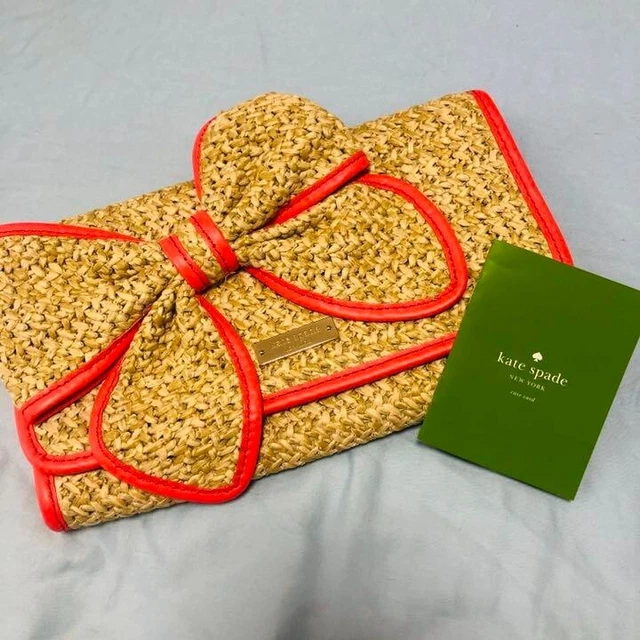 kate spade new york basket bag clutch bag beige USED from JAPAN F/S