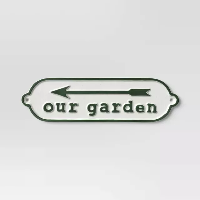 New! Smith & Hawken Our Garden Aluminum Wall Sign  11.4" X 3.2" - FREE SHIPPING!