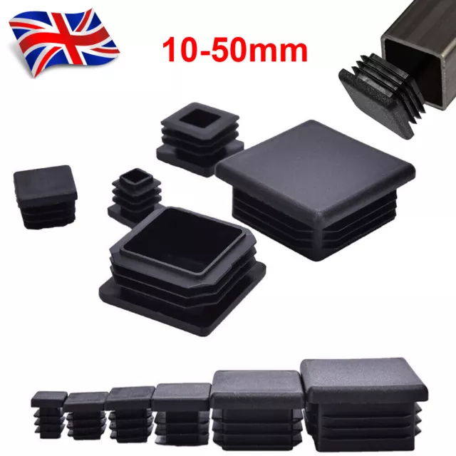 Plastic End Caps for Square Tubing Bungs inserts Blanking Plugs Furniture Feet