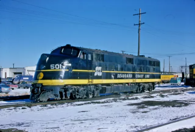 ORIGINAL SLIDE Seaboard Coast Line RR EMD E6(A) # SCL 501 PROVISO 1979