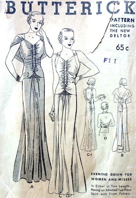 1930s Vntage Sewng Pattern B34 DRESS (1301) Du Barry 1230B - Etsy UK